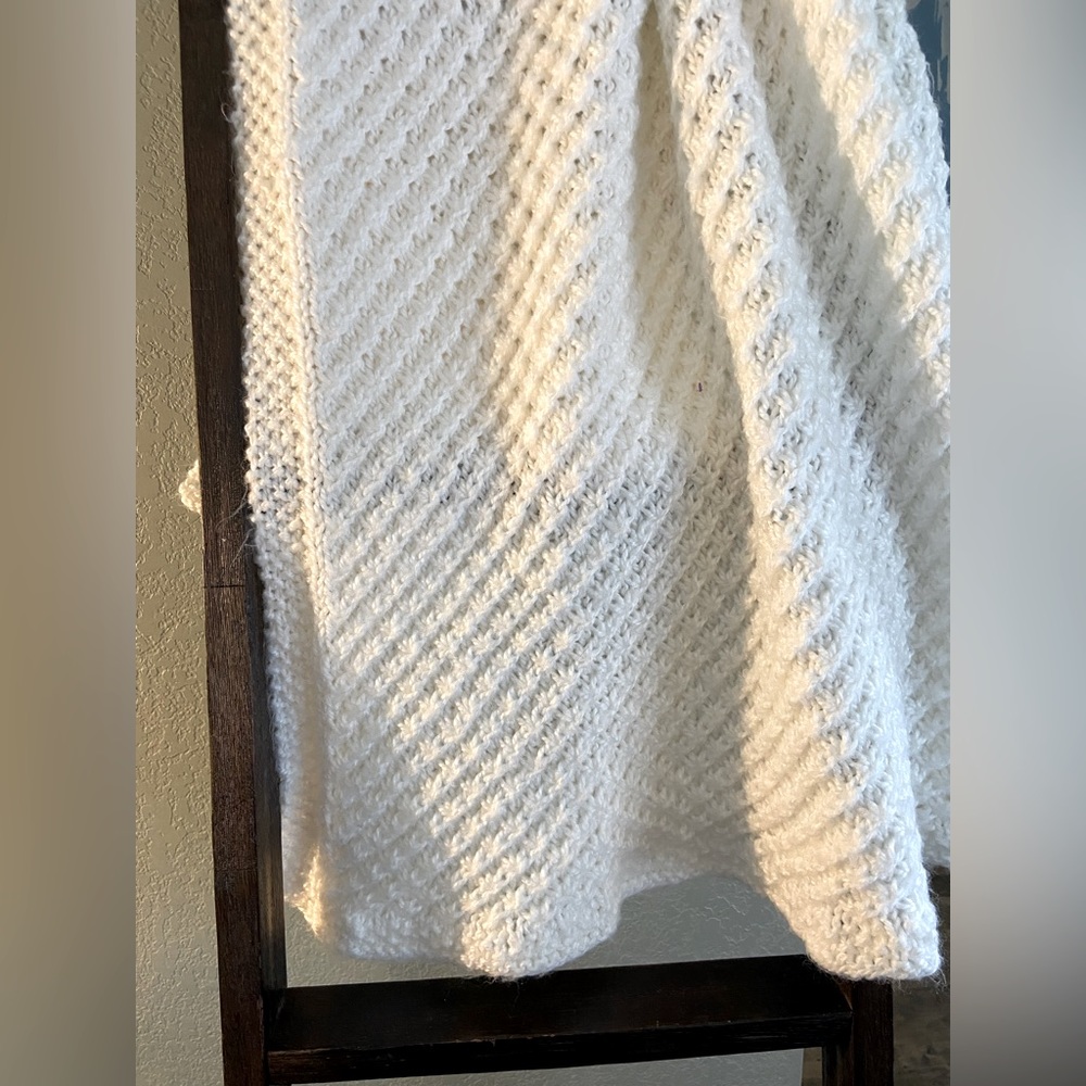 White handmade baby blanket